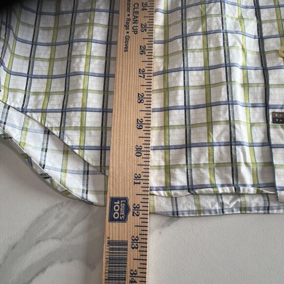 Robert Talbott Carmel Mens Plaid Blue & Green Button Front Shirt M Cotton EUC - Picture 8 of 13